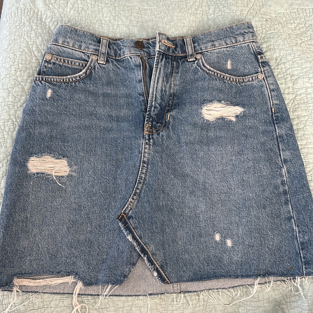 We The Free size 25 mid length jean skirt.